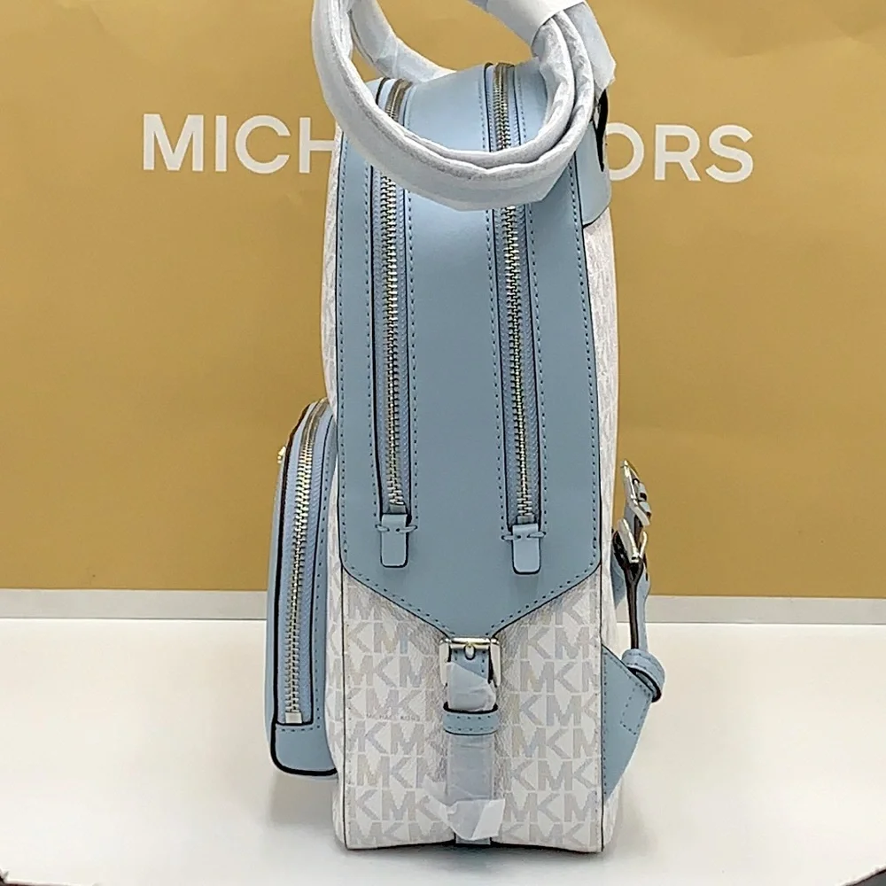 MICHAEL KORS JET SET GIRLS JAYCEE MEDIUM BACKPACK BRIGHT WHITE/ BLUE COL… - Picture 7 of 16